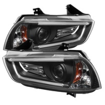Dodge Charger 11-14 Strålkastare Projektor - Xenon/HID (Passar ej halogen) - Ljuslist DRL – Svarta Spyder Auto